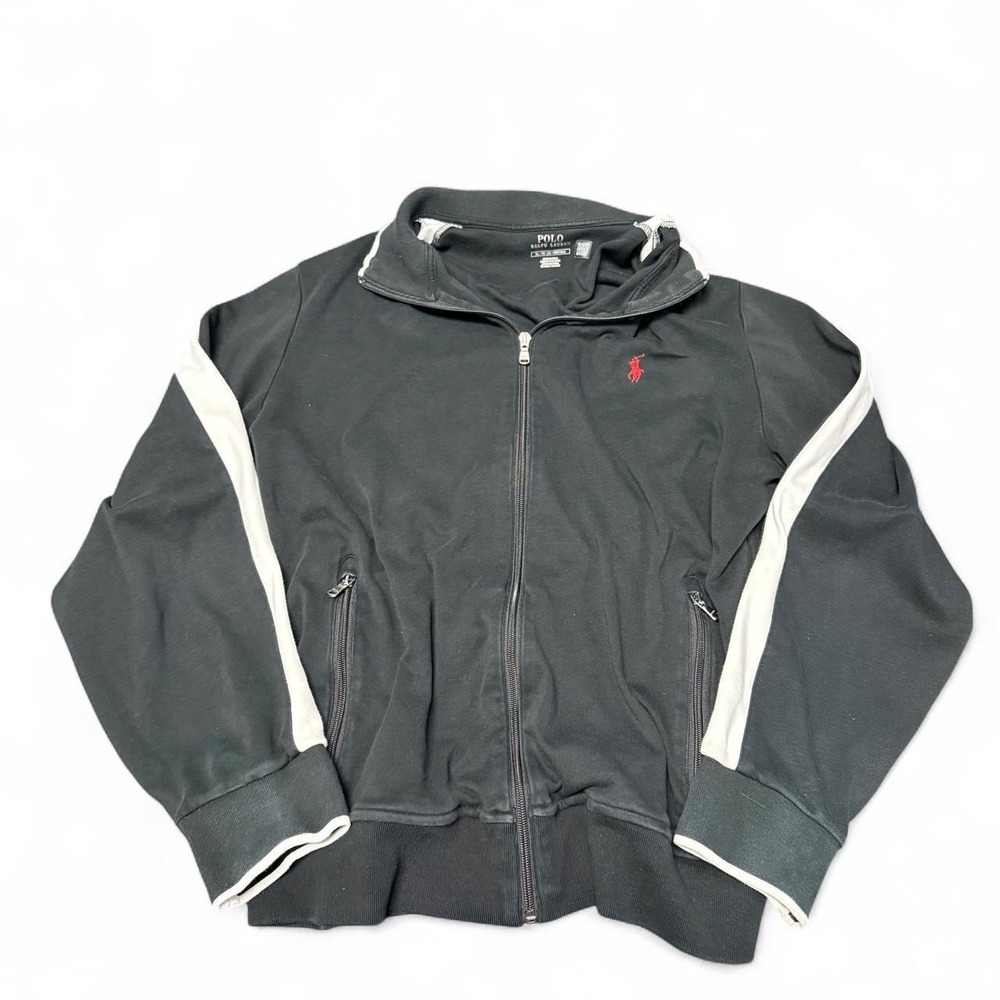 Y2k striped polo ralph lauren zip up jacket